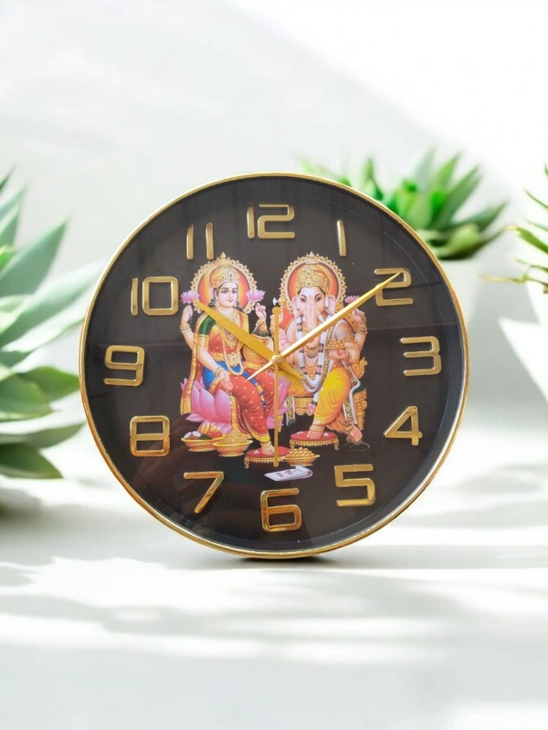 Maa Laxmi - Ganesh Wall Clock  - 25*25 Cm