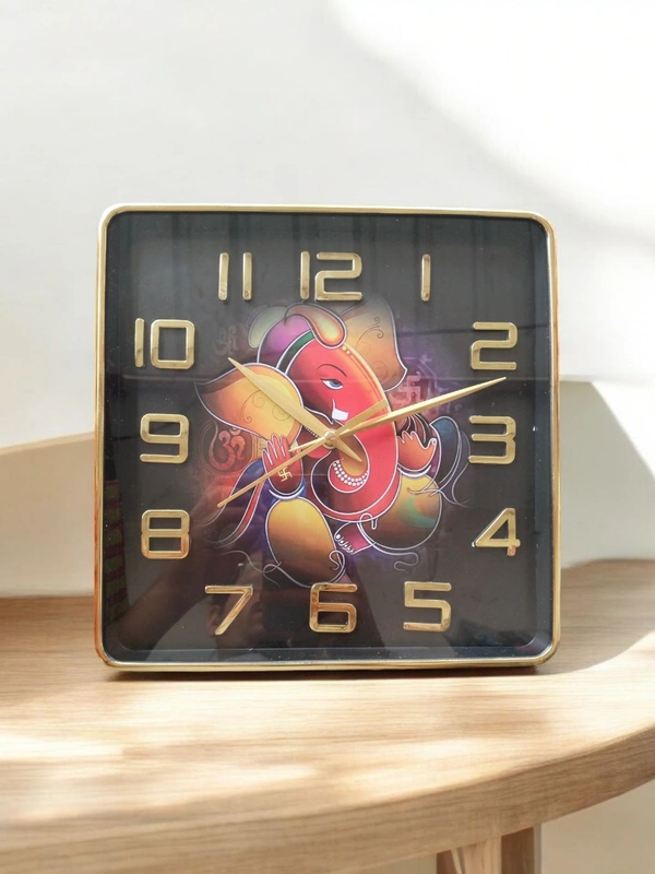 Ganesh Ji Wall Clock  - 24*24 Cm