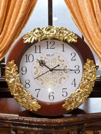 MILAN QUARTZ Red Brown Wall Clock  - 30*30 Cm