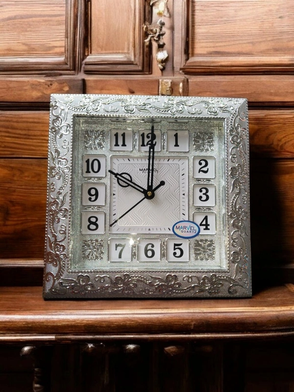 MARVEL Silver Plated Wall Clock M - 4411 -24 - 24*24 Cm