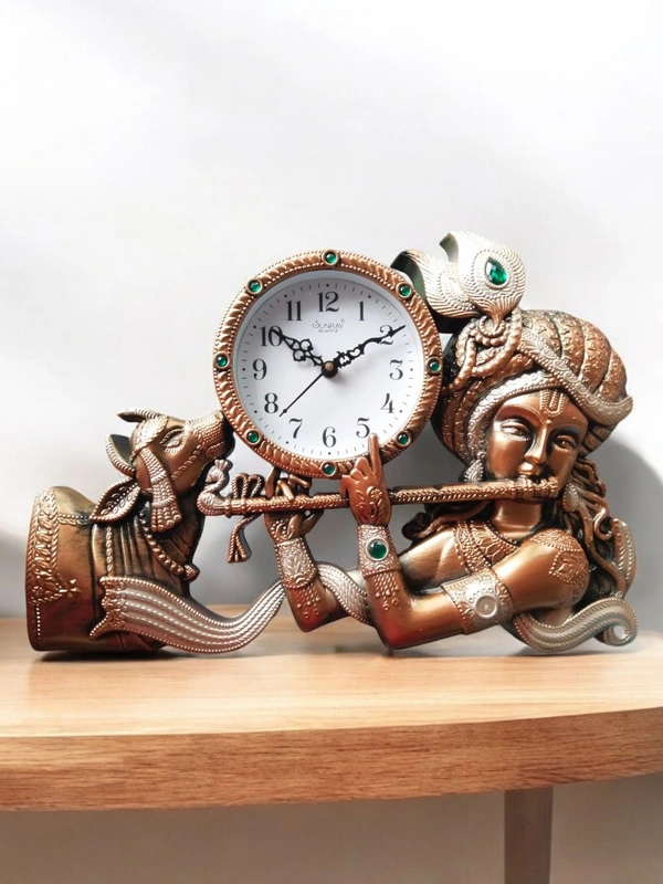 SUNRAY QUARTZ KRISHNA WITH WALL CLOCK 33 - 40*27 Cm