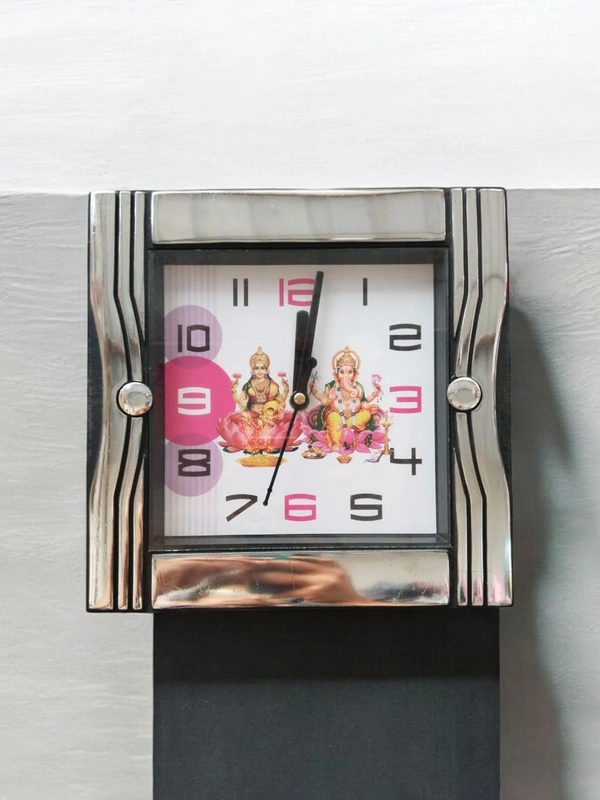 Ganesh Ji Laxmi Ji Wall Clock 85 - 22*22 Cm