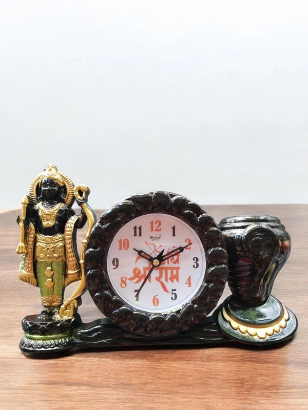 Jay Shree Ram With Clock 93 - 29*20 Cm