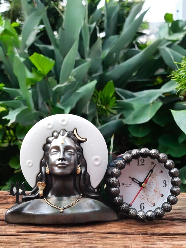 Adiyogi With Clock 92  - 29*20 Cm