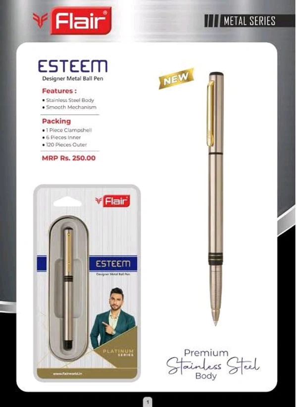 Flair Metal Pen ESTEEM- Ball Pen Premium Segment  - Blue