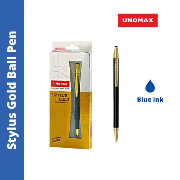 Unomax Stylus Gold Ball Pen Pack Of 1 Blue - Blue