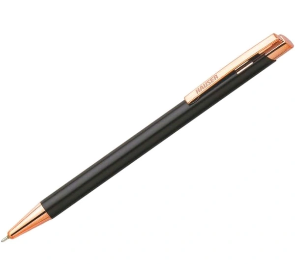 Hauser Aurus Rose Gold Metal Ball Pen | Retractable Mechanism, Shiny & Attractive Metal Body | Ideal For Corporate Gifting, Festive Gifting | Blue Ink, of 1 Pen - Blue