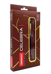 Unomax  UNOMAX Celebra Ball Pen with Jet Ink Technology, Set of 1 | Matt Black Body with Glossy Gold Plated Clip | 0.7mm Tip, Use for fine writing, Perfect for gifting - Blue