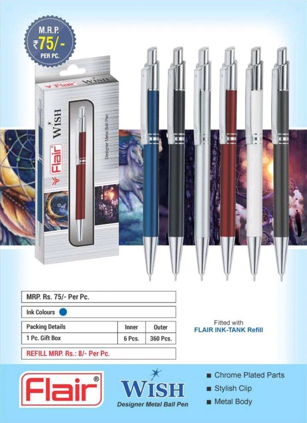 Flair Wish Ball Pen Blue - Blue