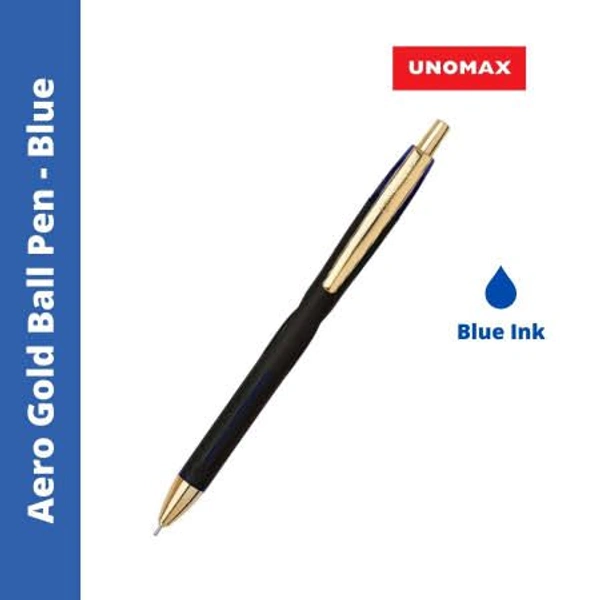 Unomax Aero Gold Liquid Ball Point Pen – Blue - Blue