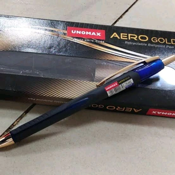Unomax Aero Gold Liquid Ball Point Pen – Blue - Blue