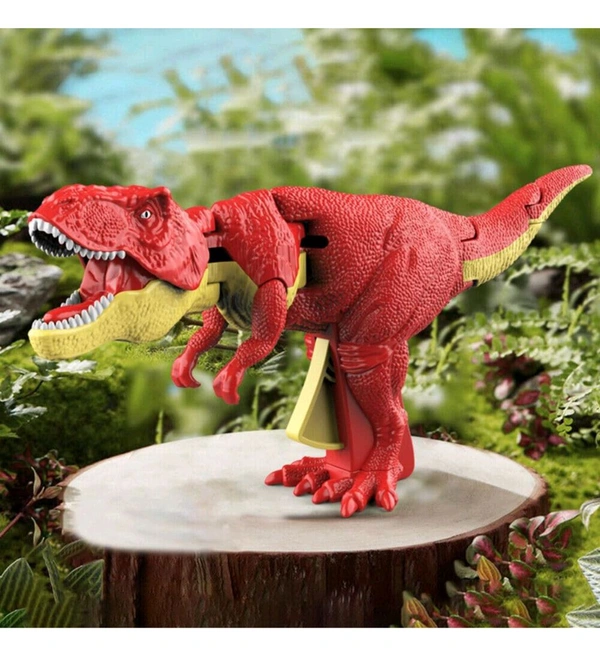 Gooyo Dinosaur Toy Gun & Musical Toy Gun for Kids with Biting Roaring Function, Simulation Sound Effect Will Shake Head Swing Tail (Red Color) - Red