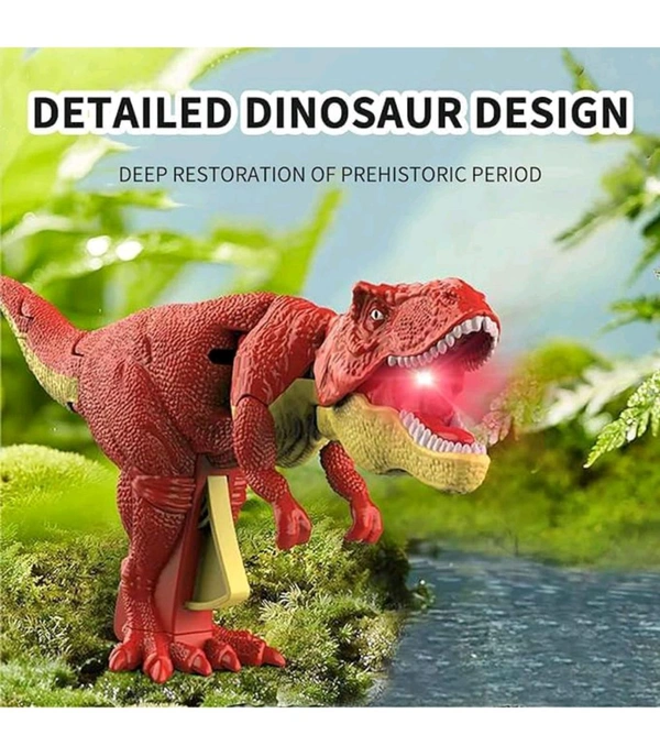 Gooyo Dinosaur Toy Gun & Musical Toy Gun for Kids with Biting Roaring Function, Simulation Sound Effect Will Shake Head Swing Tail (Red Color) - Red