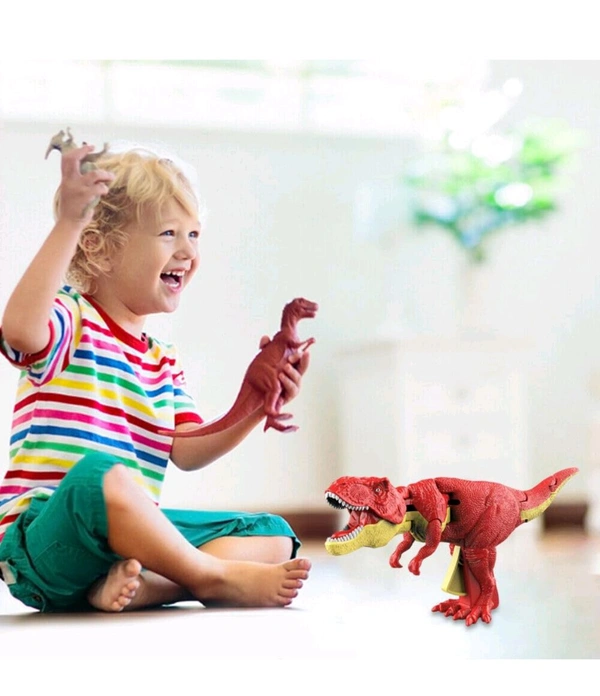 Gooyo Dinosaur Toy Gun & Musical Toy Gun for Kids with Biting Roaring Function, Simulation Sound Effect Will Shake Head Swing Tail (Red Color) - Red