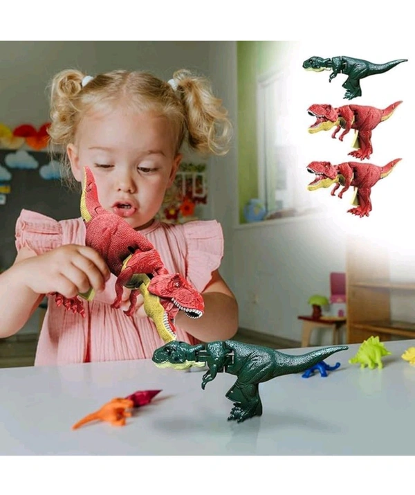 Gooyo Dinosaur Toy Gun & Musical Toy Gun for Kids with Biting Roaring Function, Simulation Sound Effect Will Shake Head Swing Tail (Red Color) - Red