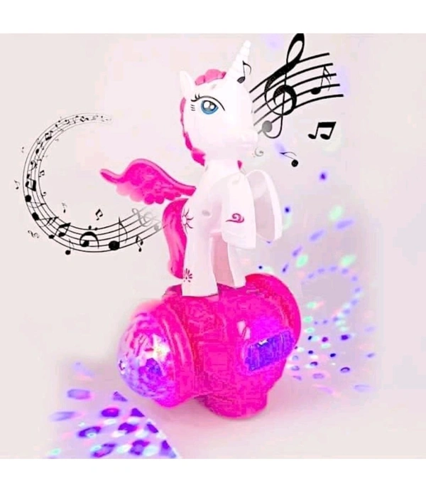 FAMOUS QUALITY Colorful 5D Unicorn Stunt Tricycle Toy Lights And Sound Electric Car Model Toy Vehicles Toys For Toddlers Baby Kids Children Birthday, Multi color