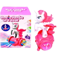 FAMOUS QUALITY Colorful 5D Unicorn Stunt Tricycle Toy Lights And Sound Electric Car Model Toy Vehicles Toys For Toddlers Baby Kids Children Birthday, Multi color