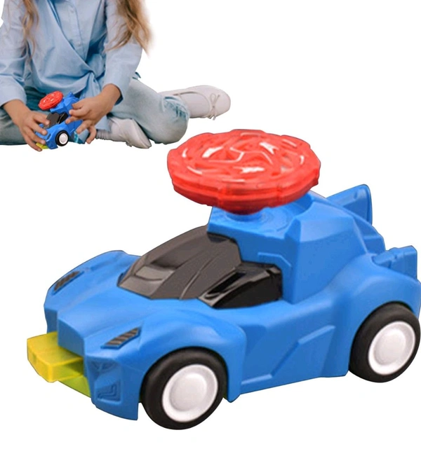 FokCalgary Light Up Tops - Portable STEM Interactive - Fine Motor Skills Learning Games Reusable Educational Rotating Gyro Toy LED Light Up Flashing Tops for Kids - Blue