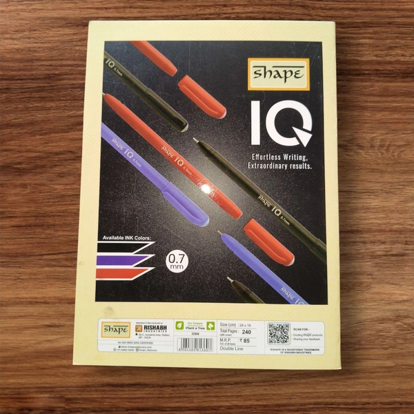 Shape ROYAL Double Line Notebook  - 120, 24*18 Cm