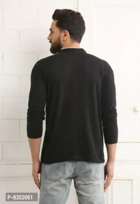 Stylish Cotton Full-sleeve Solid T-shirt for Men Combo (Pack of 2) - Black, L