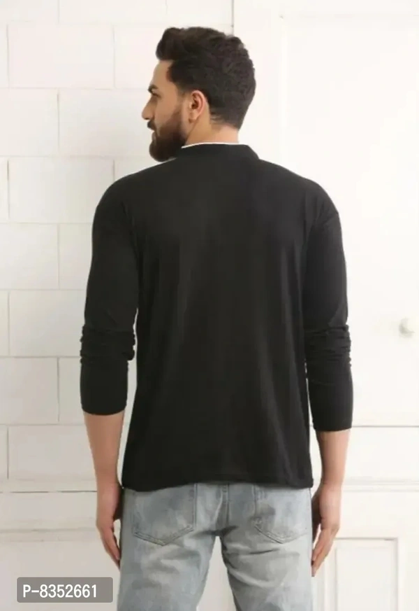 Stylish Cotton Full-sleeve Solid T-shirt for Men Combo (Pack of 2) - Black, L