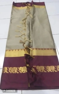 New Hathi Design Cotton Silk Saree with Blouse piece