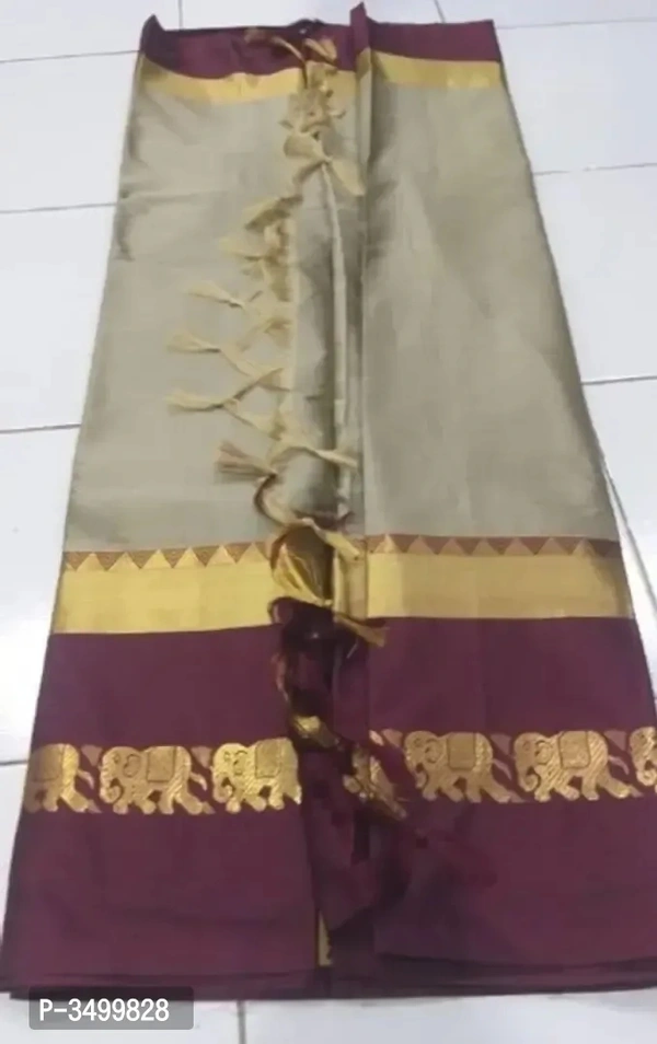 New Hathi Design Cotton Silk Saree with Blouse piece