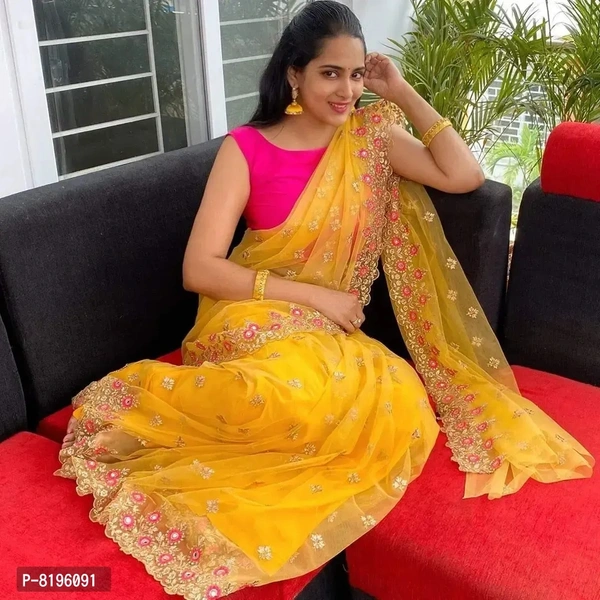 Vinayak Textile Womens Georgette Saree  - Gold