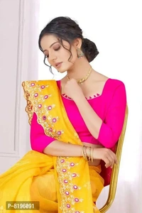 Vinayak Textile Womens Georgette Saree  - Gold