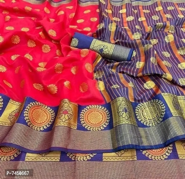 Badavision Silver Banarasi Saree - Wild Watermelon