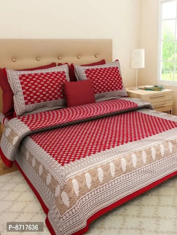 Badavision Branded Cotton Double Bedsheet Pack Of 2