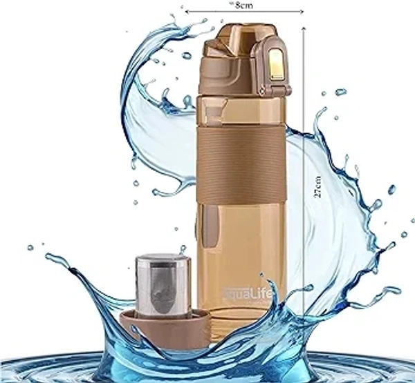 Badavision Alkaline Water Bottle - 650 ml | pH-Enhancer Water Bottle With Filters Blue - Brown, 650 ML