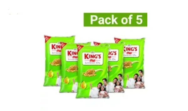 Kings  King'S Refined Soyabean Oil/ सोया तेल - 5 Ltr.