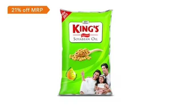 Kings  King'S Refined Soyabean Oil/ सोया तेल - 1Ltr