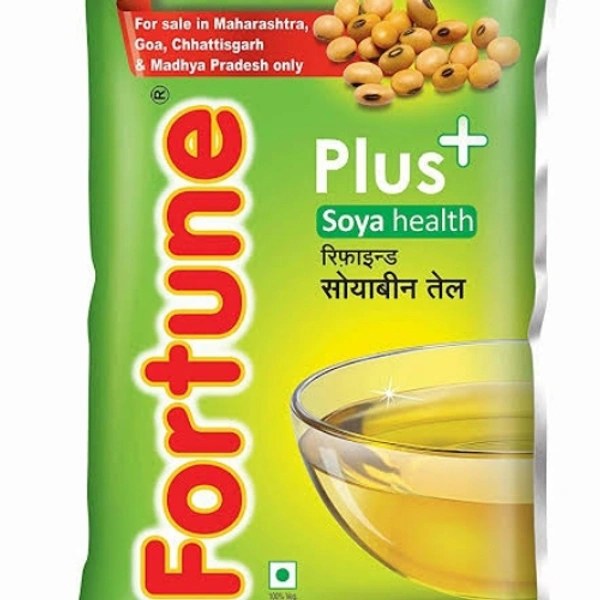 Fortune Plus Soya Health Refined Soyabean Oil/ सोया तेल - 1L