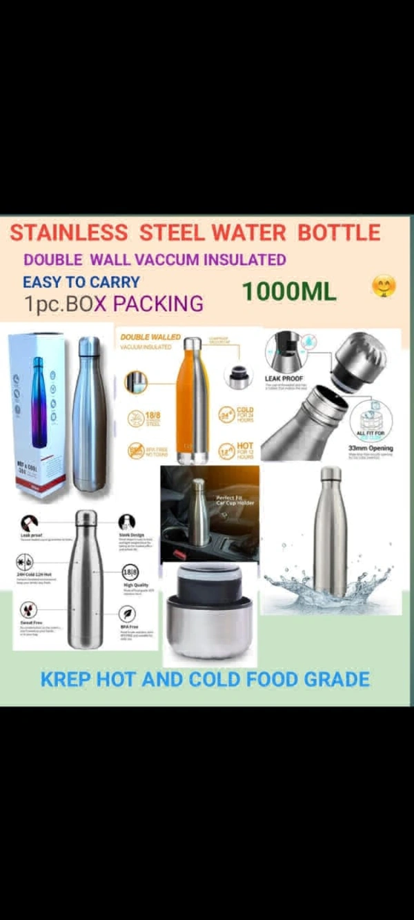 Thermosteel Bottle 1000 ML - Silver, 1000 ML
