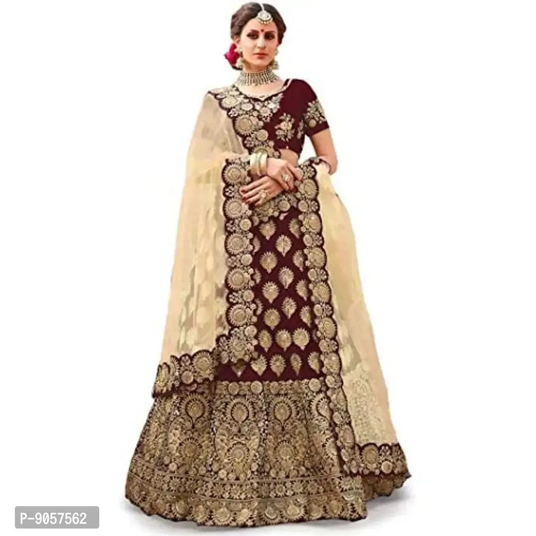 Art silk a line lehenga choli in Maroon colour 2296