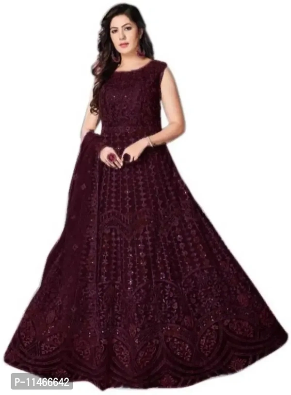 Stylish Fancy Net Anarkali Ethnic Gowns For Women Fabric:  Net Type:  Semi Stitched Design Type:  Indo-western Occasion:  Festive & Party Pack Of:  SingleBust: 36.0 - 44.0 (in inches)Within 6-8 business days However, to find out an actual date of delivery, please enter your pin code.Stylish Fancy Net Anarkali Ethnic Gowns For Women