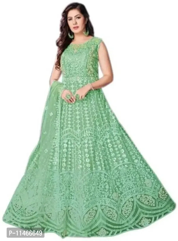 Stylish Fancy Net Anarkali Ethnic Gowns For Women Fabric:  Net Type:  Semi Stitched Design Type:  Indo-western Occasion:  Casual Pack Of:  SingleBust: 36.0 - 44.0 (in inches)Within 6-8 business days However, to find out an actual date of delivery, please enter your pin code.Stylish Fancy Net Anarkali Ethnic Gowns For Women