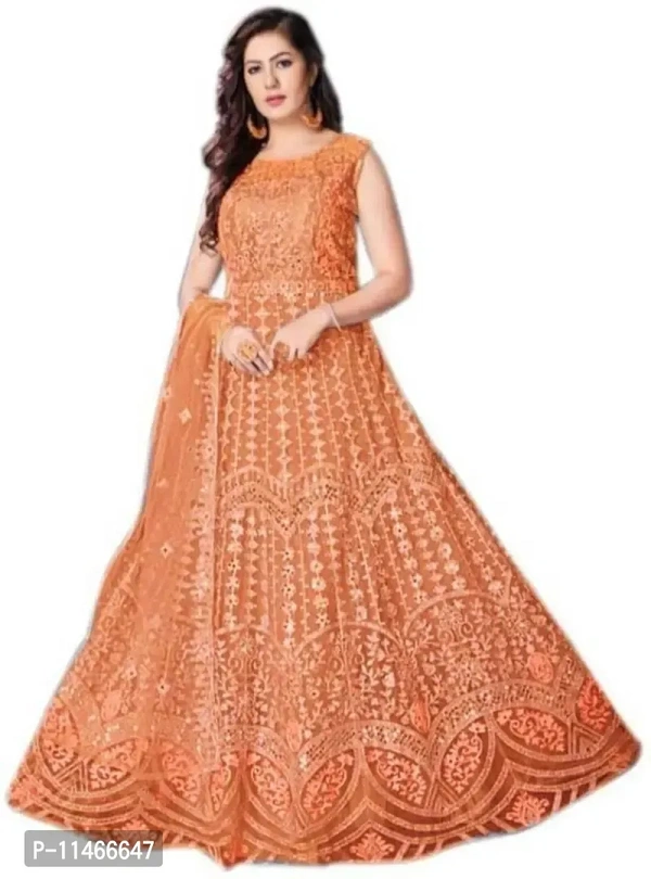 Stylish Fancy Net Anarkali Ethnic Gowns For Women Fabric:  Net Type:  Semi Stitched Design Type:  Indo-western Occasion:  Casual Pack Of:  SingleBust: 36.0 - 44.0 (in inches)Within 6-8 business days However, to find out an actual date of delivery, please enter your pin code.Stylish Fancy Net Anarkali Ethnic Gowns For Women