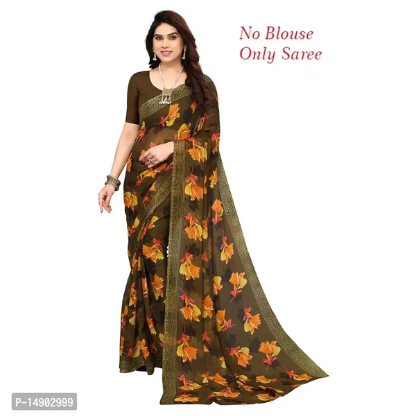 Georgette Yellow Colour Printed Saree Without Blouse Piece Fabric:  Georgette Type:  Saree with Blouse piece Style:  PrintedSaree Length: 5.3 (in metres)Blouse Length: 0.8 (in metres)Within 6-8 business days However, to find out an actual date of delivery, please enter your pin code.null