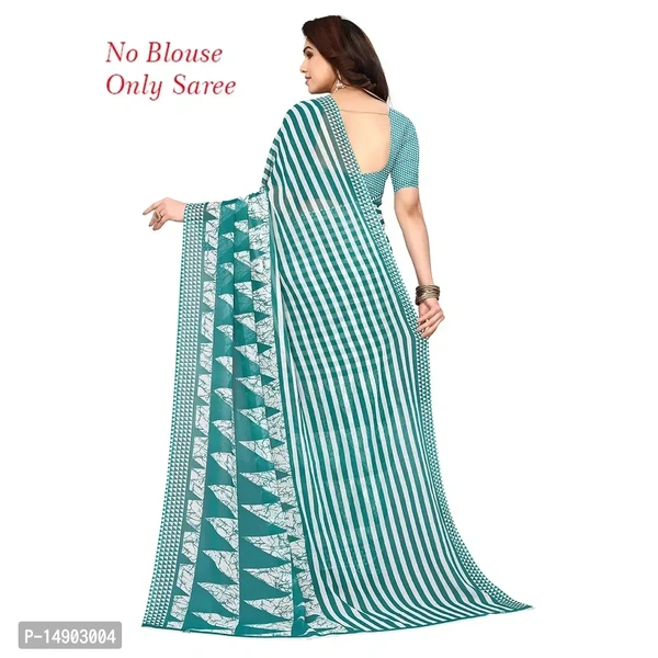 Georgette Green Colour Printed Saree Without Blouse Piece Fabric:  Georgette Type:  Saree with Blouse piece Style:  PrintedSaree Length: 5.3 (in metres)Blouse Length: 0.8 (in metres)Within 6-8 business days However, to find out an actual date of delivery, please enter your pin code.null