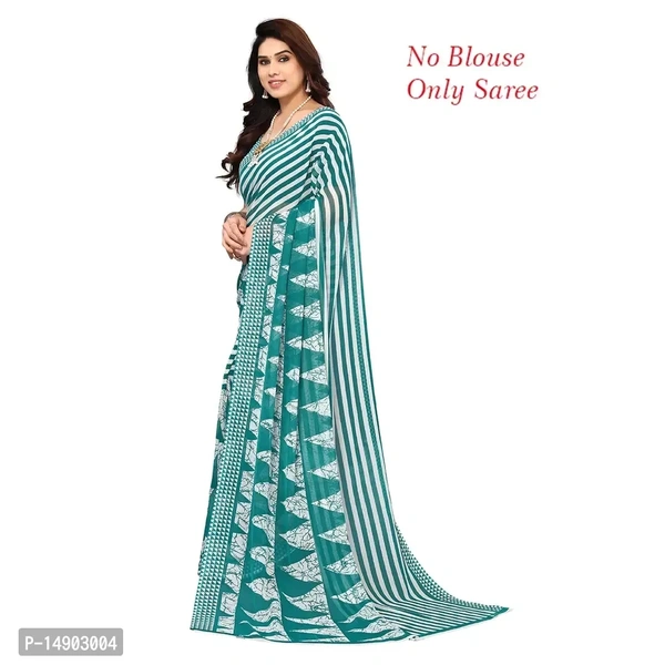 Georgette Green Colour Printed Saree Without Blouse Piece Fabric:  Georgette Type:  Saree with Blouse piece Style:  PrintedSaree Length: 5.3 (in metres)Blouse Length: 0.8 (in metres)Within 6-8 business days However, to find out an actual date of delivery, please enter your pin code.null