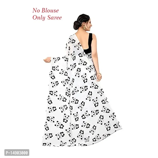Georgette White Colour Printed Saree Without Blouse Piece Fabric:  Georgette Type:  Saree with Blouse piece Style:  PrintedSaree Length: 5.3 (in metres)Blouse Length: 0.8 (in metres)Within 6-8 business days However, to find out an actual date of delivery, please enter your pin code.null