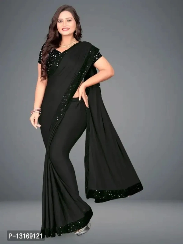 Georgette Sequin Lace Border Sarees with Sequin Blouse Piece Fabric:  Georgette Type:  Saree with Blouse piece Style:  Lace Work Design Type:  PartywearSaree Length: 5.25 (in metres)Blouse Length: 0.75 (in metres)Within 6-8 business days However, to find out an actual date of delivery, please enter your pin code.Georgette Sequin Lace Border Sarees with Sequin Blouse Piece - Black