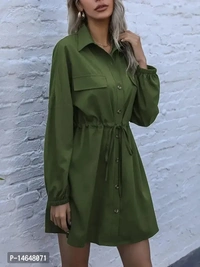Stylish Fancy Crepe Solid Long Shirts Dresses For WomenSize: SMLXL Fabric:  Crepe Style:  SolidWithin 6-8 business days However, to find out an actual date of delivery, please enter your pin code.Stylish Fancy Crepe Solid Long Shirts Dresses For Women - S