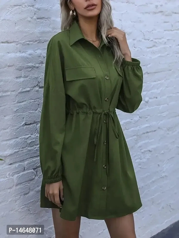 Stylish Fancy Crepe Solid Long Shirts Dresses For WomenSize: SMLXL Fabric:  Crepe Style:  SolidWithin 6-8 business days However, to find out an actual date of delivery, please enter your pin code.Stylish Fancy Crepe Solid Long Shirts Dresses For Women - S