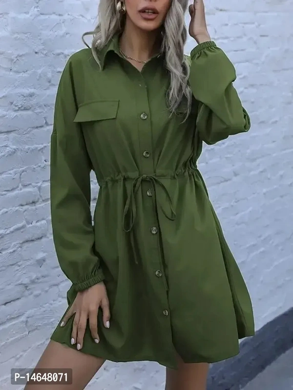 Stylish Fancy Crepe Solid Long Shirts Dresses For WomenSize: SMLXL Fabric:  Crepe Style:  SolidWithin 6-8 business days However, to find out an actual date of delivery, please enter your pin code.Stylish Fancy Crepe Solid Long Shirts Dresses For Women - L