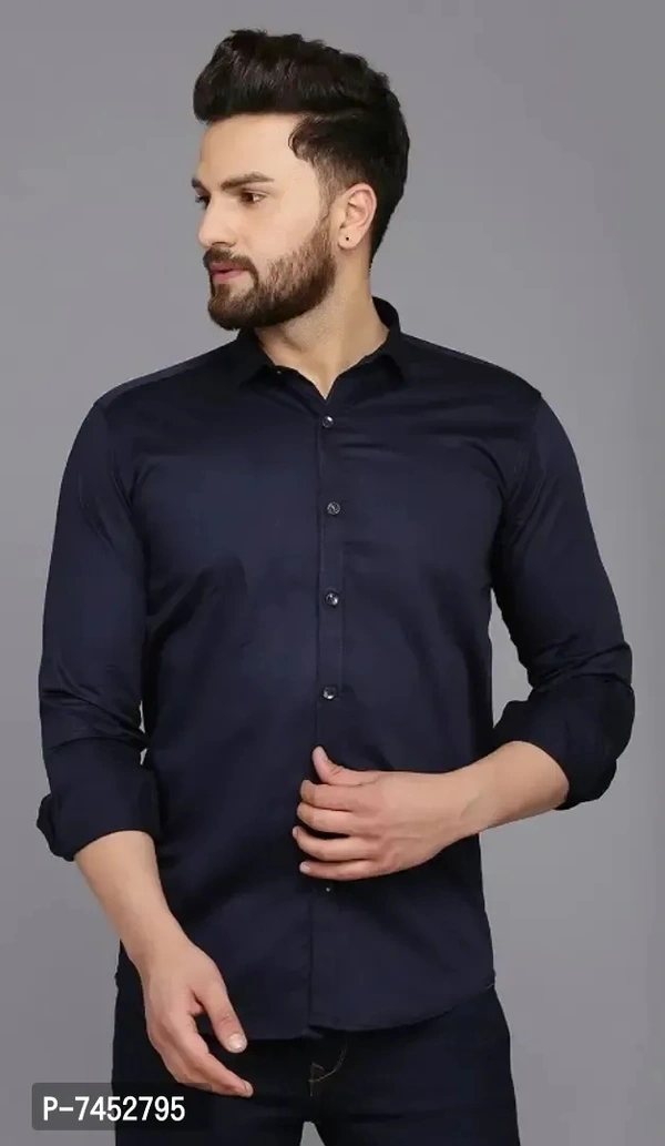 NavyBlue Cotton Casual Shirt For MenSize: MLXL Color:  Navy Blue Fabric:  Cotton Type:  Long Sleeves Style:  Solid Design Type:  Regular FitWithin 6-8 business days However, to find out an actual date of delivery, please enter your pin code.null - M