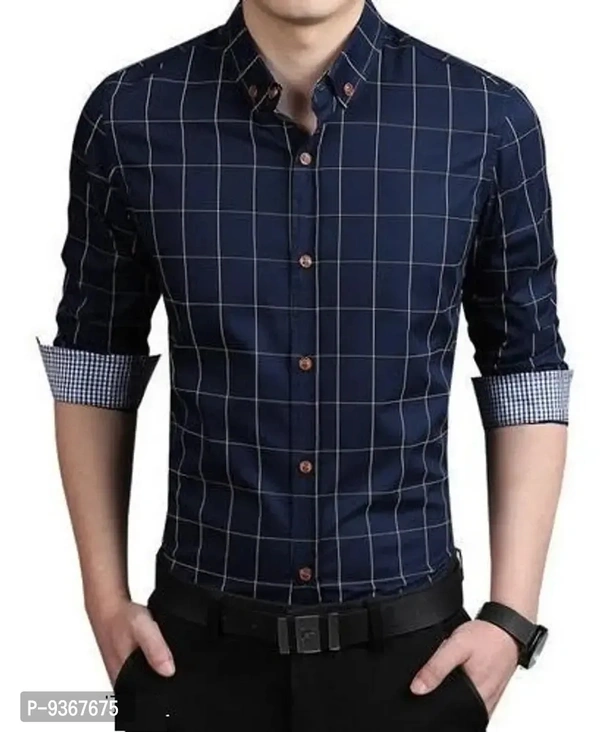 Classic Cotton Checked Casual Shirts for MenSize: MLXL Color:  Navy Blue Fabric:  Cotton Type:  Long Sleeves Style:  Checked Design Type:  Regular FitWithin 6-8 business days However, to find out an actual date of delivery, please enter your pin code.Cotton - Xl